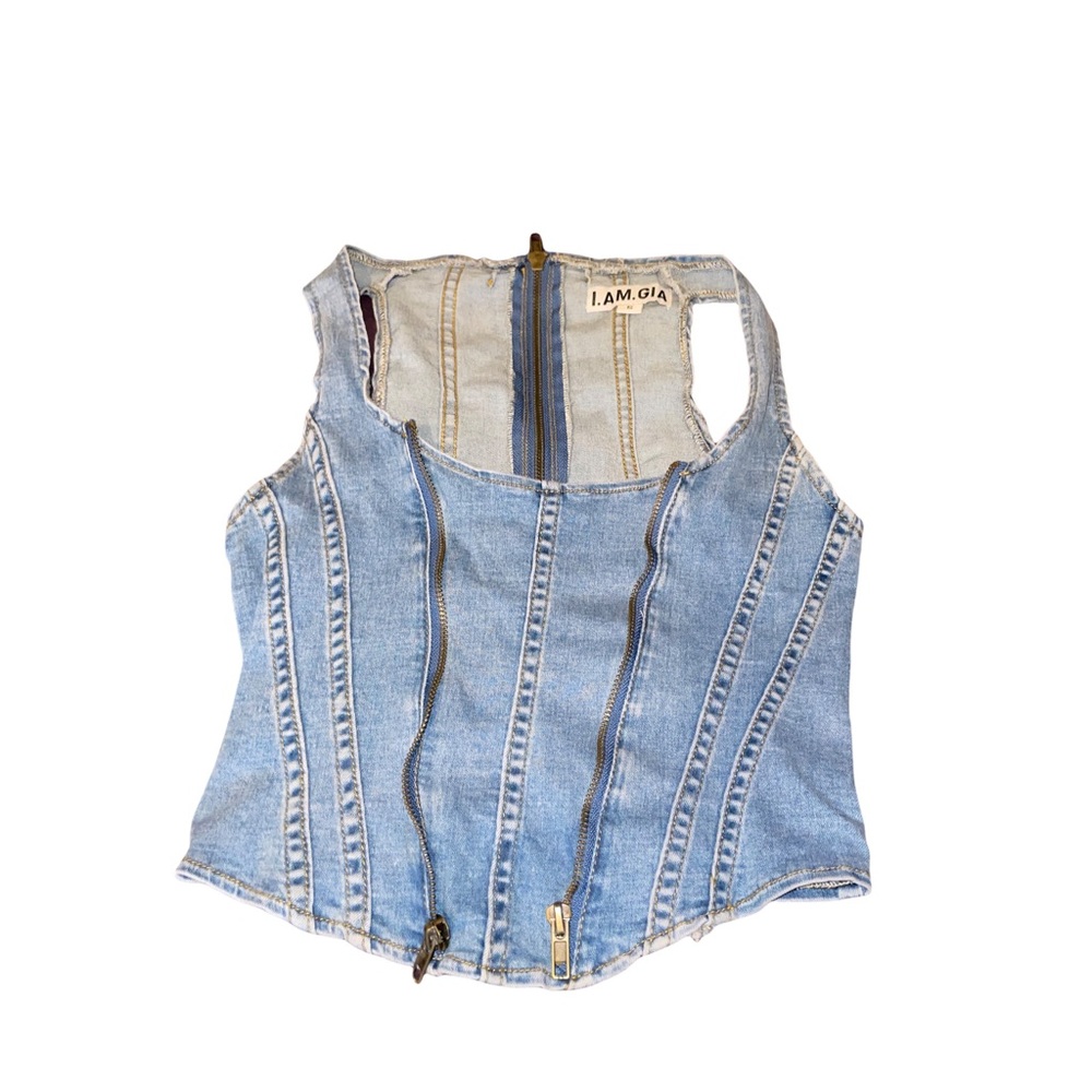 Women's Blue I.am. Gia Coco Denim Corset